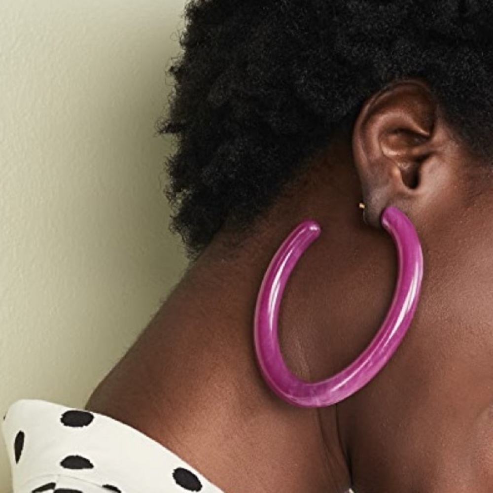 Baublebar Pernille orchid resin hoop earrings